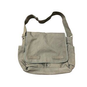 Heavy Duty Canvas Shoulder Messenger Bag Cotton Storage Green Adjustable Strap
